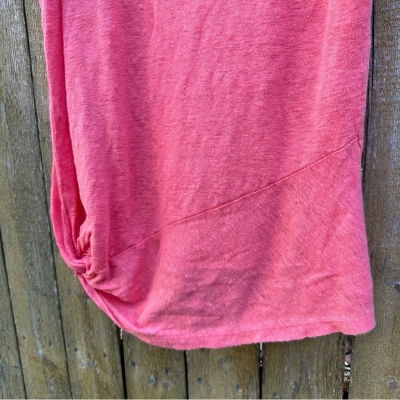 Athleta Knot Zephyr Tank Top Coral 100% Linen Sz S - Picture 7 of 11